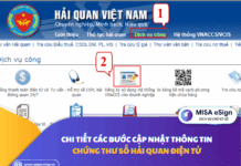 cập nhật chứng thư số hải quan