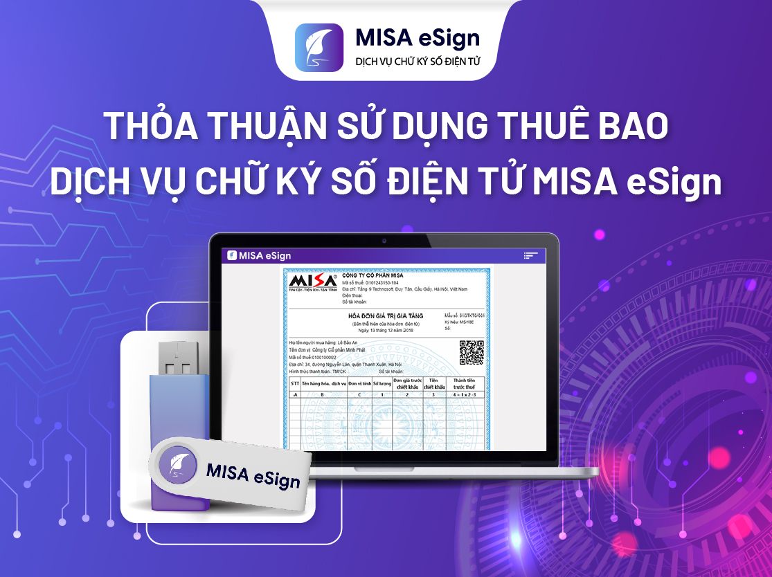 thỏa thuận sử dụng chữ ký số MISA eSign
