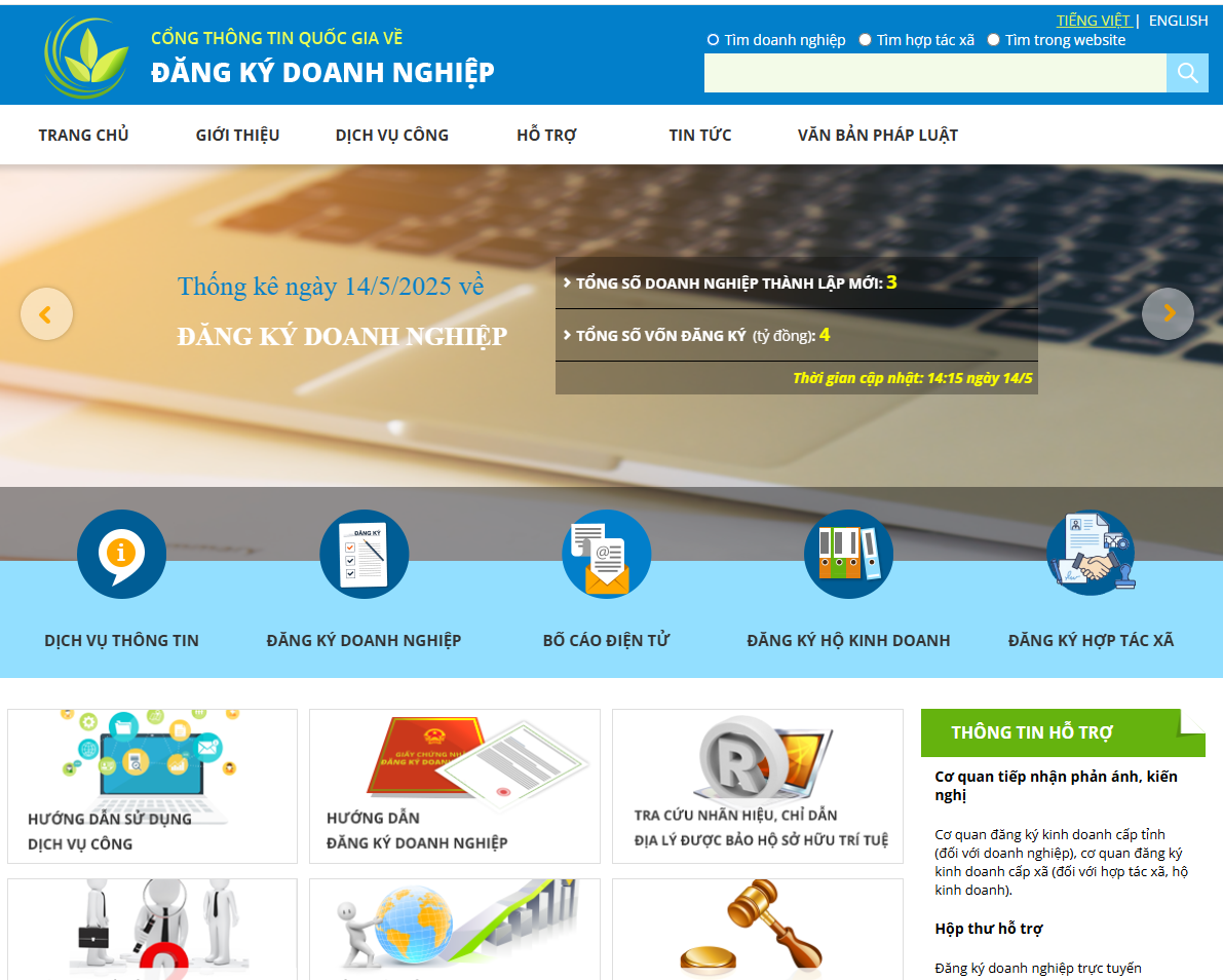 đăng ký doanh nghiệp trực tuyến