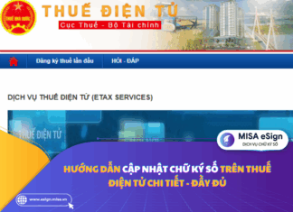 cập nhật chữ ký số trên thuế điện tử