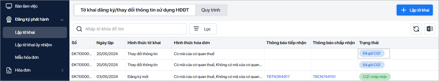 theo dõi kết quả cập nhật chữ ký số