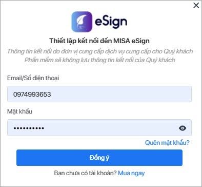 kết nối ký số misa esign