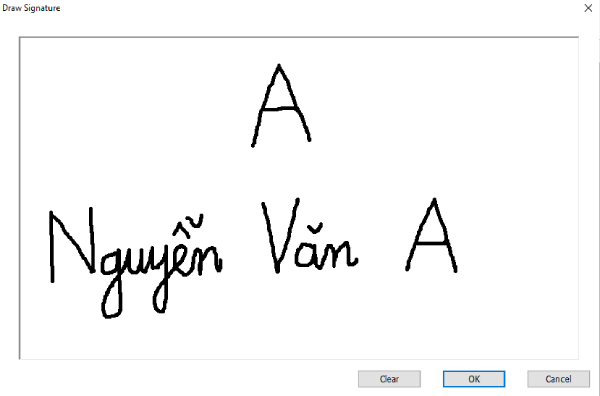 Sử dụng chuột vẽ chữ ký điện tử trong pdf