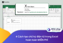 cách tạo chữ ký điện tử trong excel