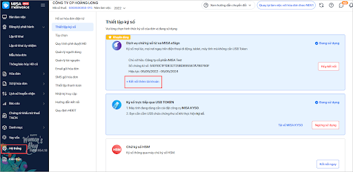 thiết lập sử dụng nhiều tài khoản