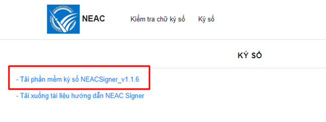 Tải phần mềm ký số NEACSigner về máy tính