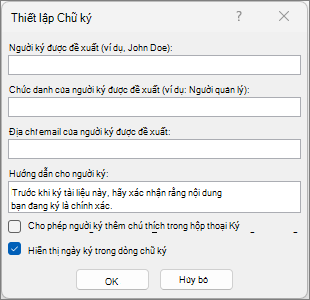 Thiết lập Chữ Ký Word