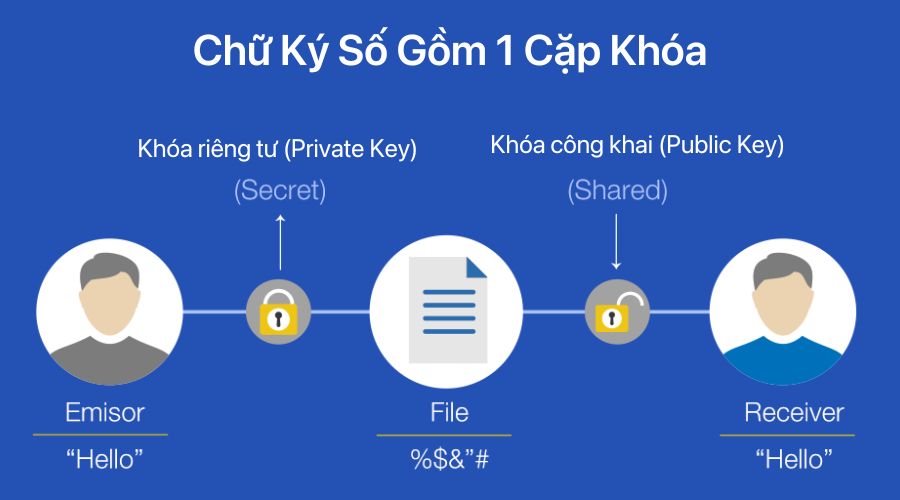 cấu tạo chữ ký số gồm 1 cặp khóa