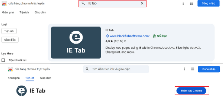 thêm IE vào chrome