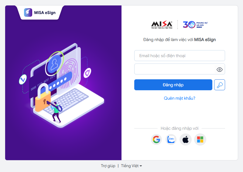Đăng nhập MISA eSign