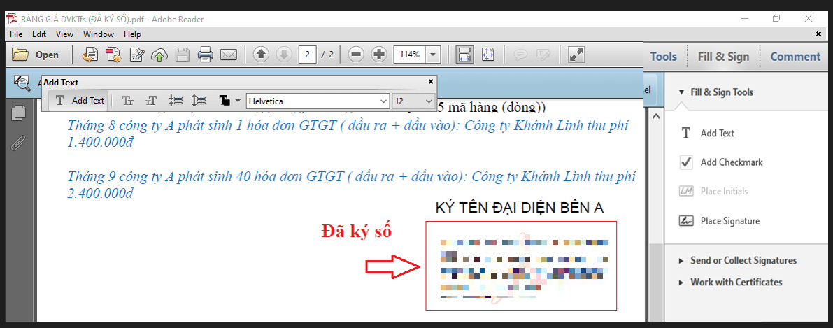 Ký số thành công