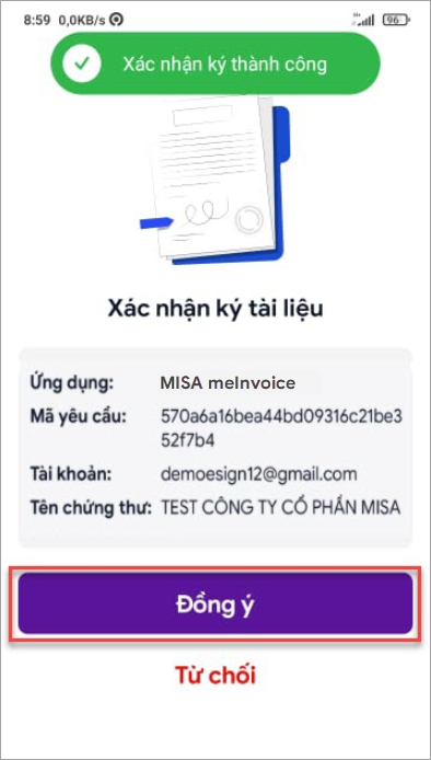 chọn đồng ý để hoàn thành