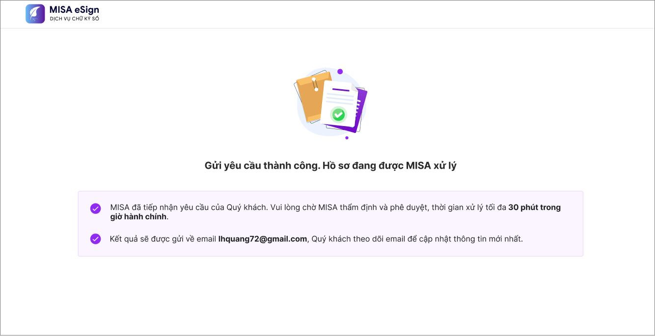 Hệ thống hiển thị thống báo thay đổi thông tin thành công