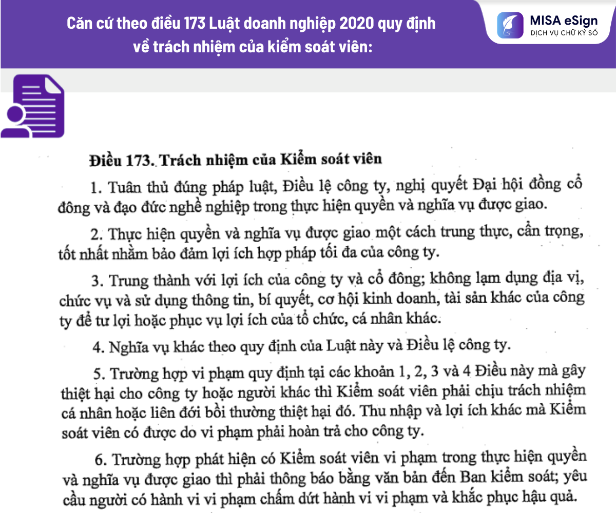 trách nhiệm của kiểm soát viên