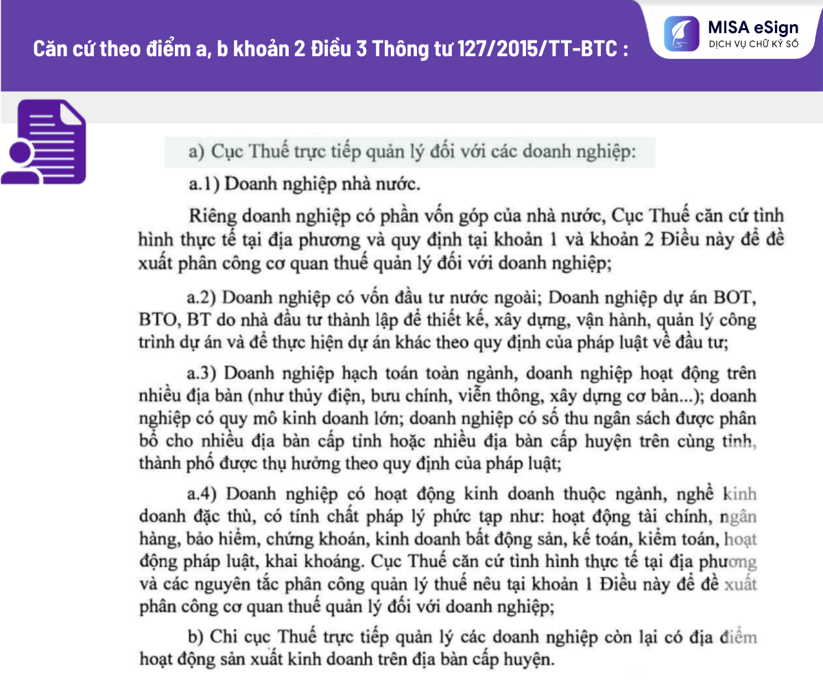 Doanh nghiệp do cục thuế quản lý