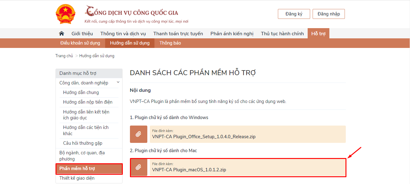 Plugin chữ ký số dành cho Mac