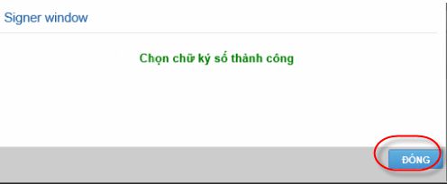 Chọn chứng thư số thành công