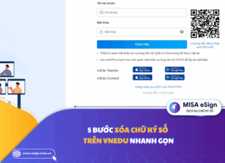 xóa chữ ký số trên vnedu