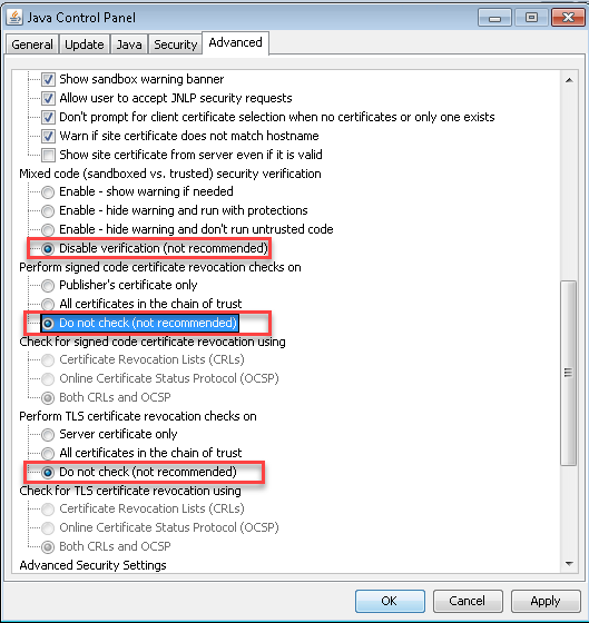 thiết lập java cho chữ ký số