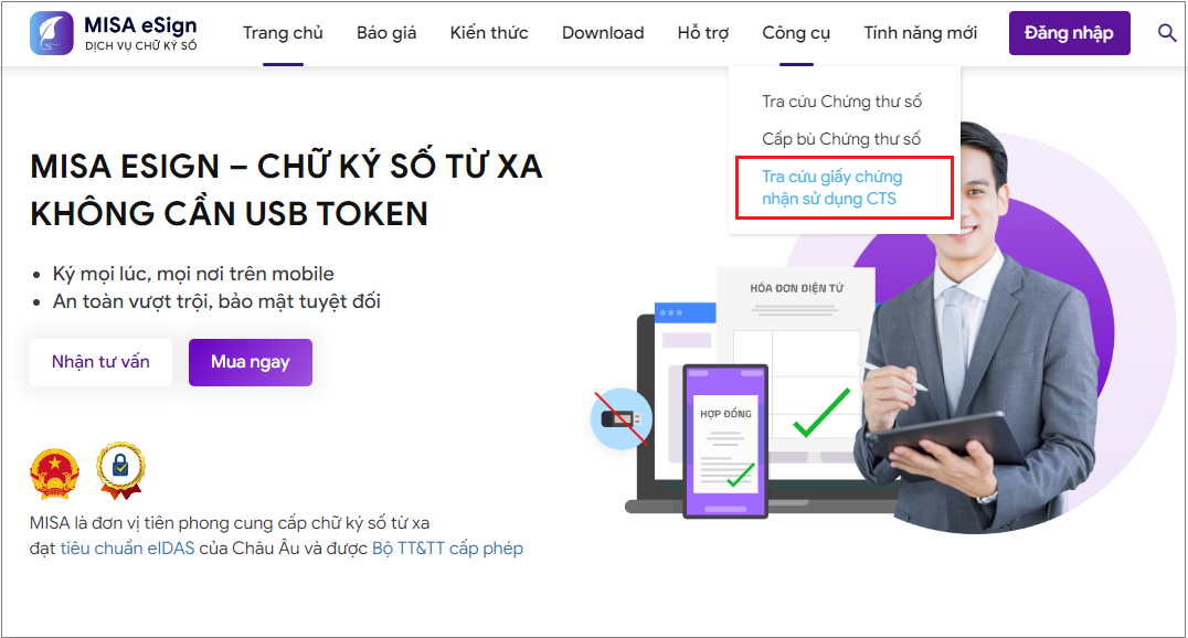 tra cứu giấy chứng nhận chữ ký số