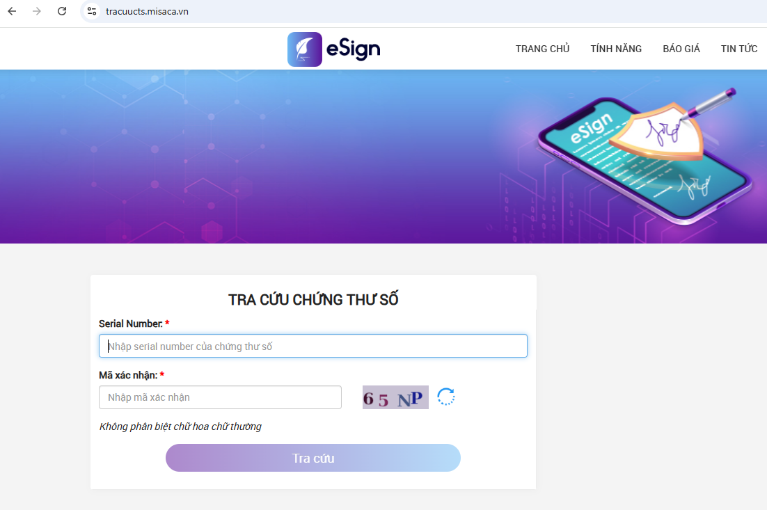 trang tra cứu misa esign