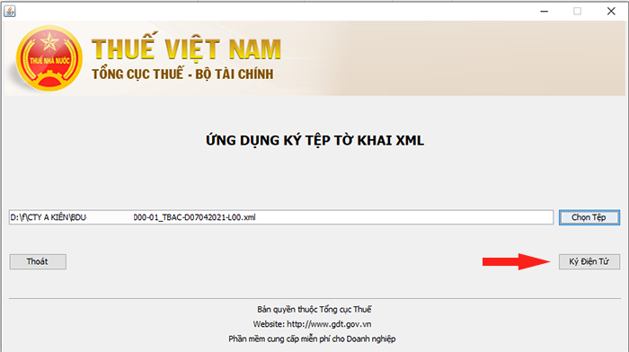 ký điện tử file XML