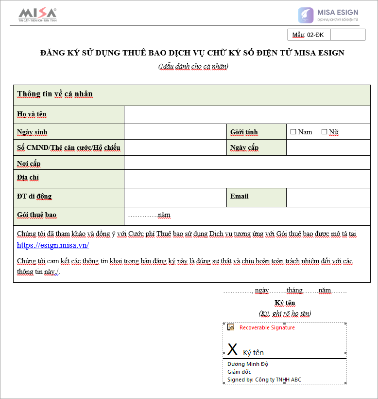 ký số offline trên word