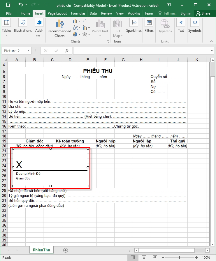 ký số trên excel