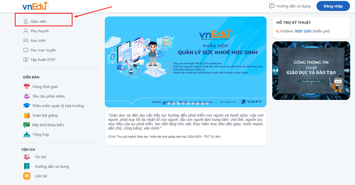 chọn giáo viên trên vneid