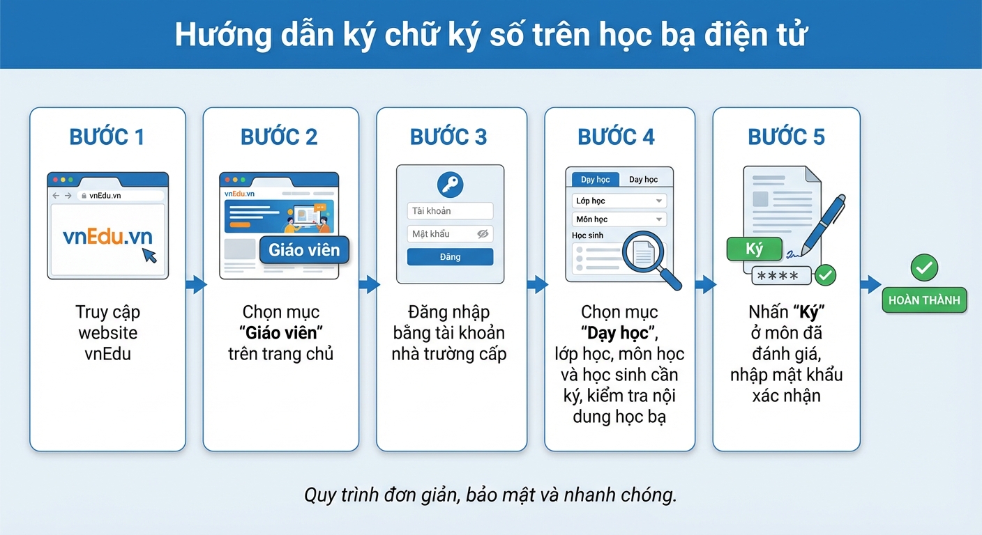 hướng dẫn cách ký số học bạ điện tử