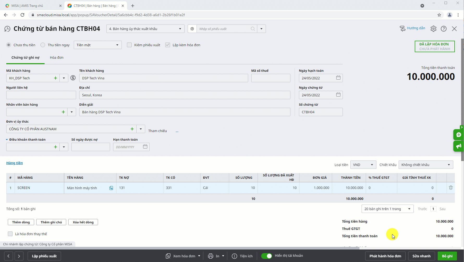 phát hành hóa đơn điện tử