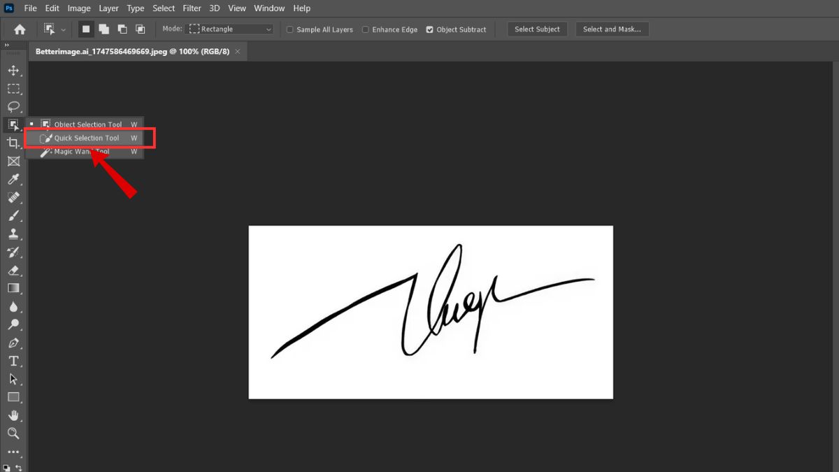 tách nền chữ ký trong Photoshop