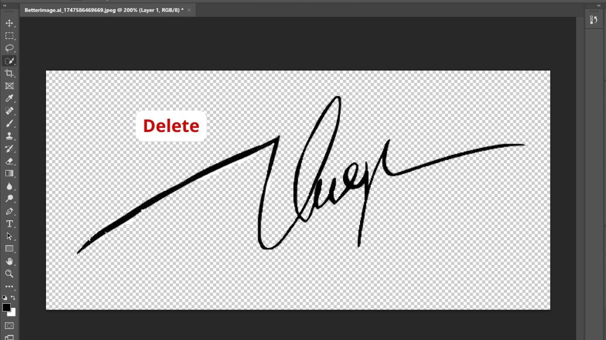 tách nền chữ ký tách nền chữ ký bằng Magic Wand Tool trong Photoshop