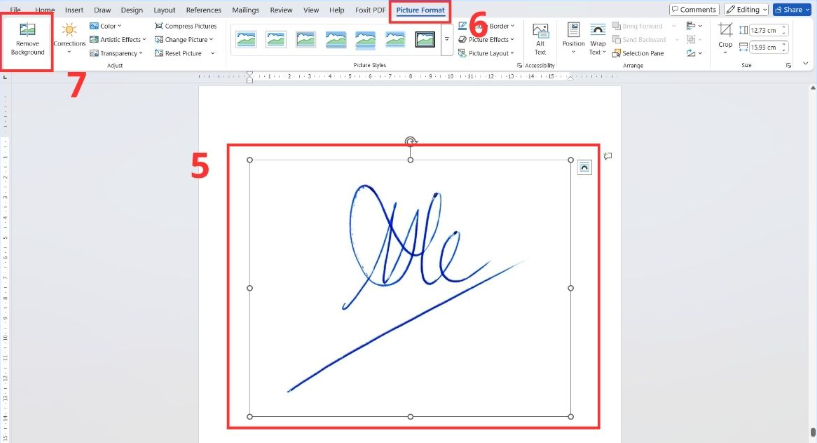 Remove Background trong word