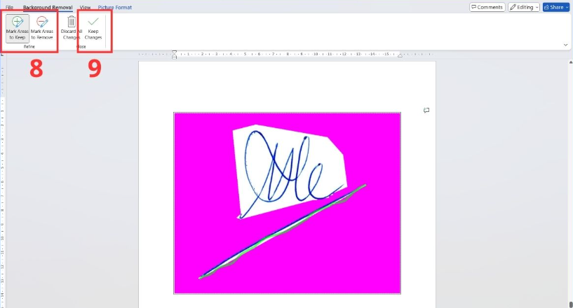 cách xóa nền chữ ký trong word