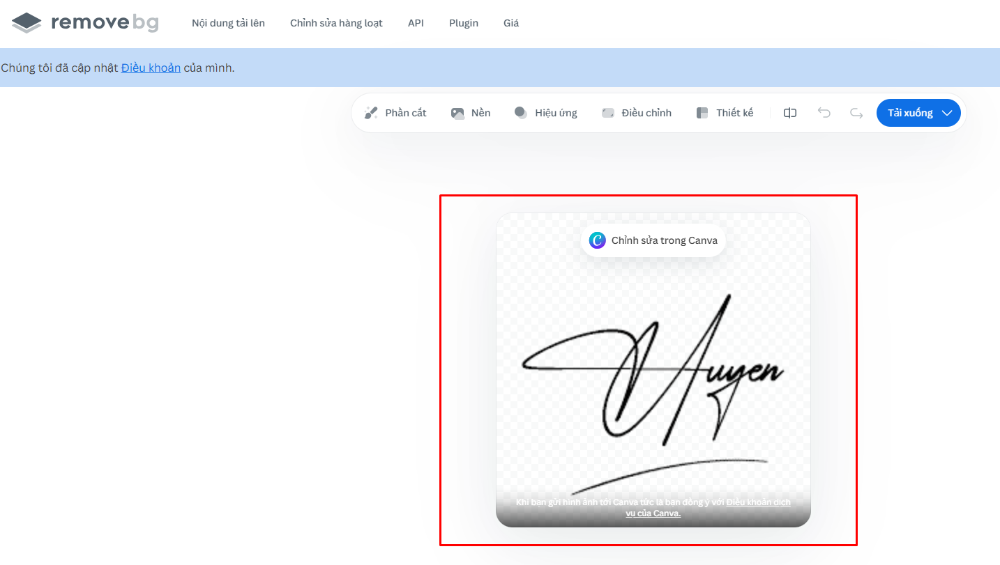 xóa nền chữ ký bg remove