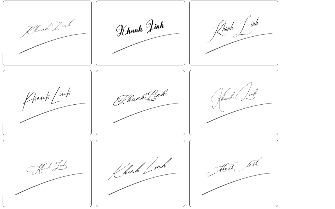 chữ ký tên khánh linh