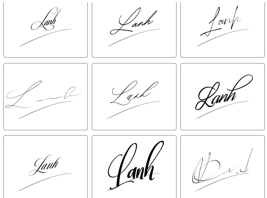 Chữ ký Lan Anh