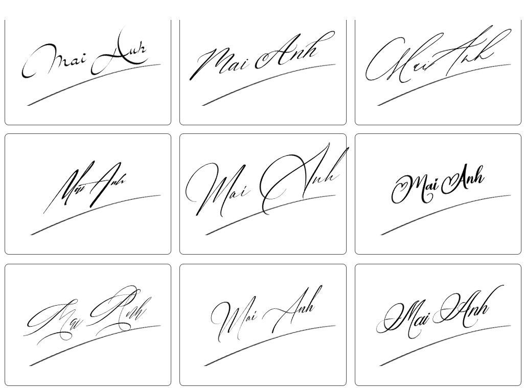 Chữ ký tên Mai Anh