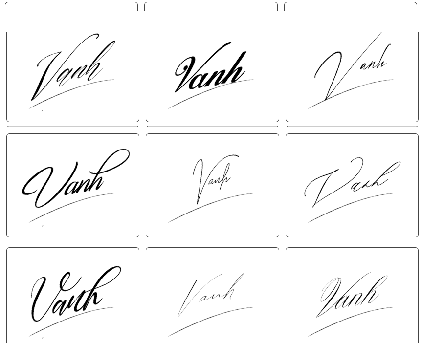 Chữ ký Vân Anh