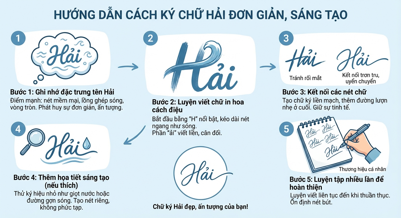 cách ký chữ ký tên hải