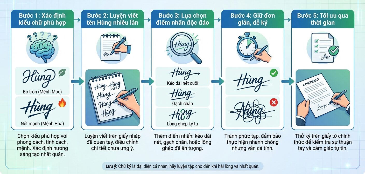 cách ký chữ ký tên hùng