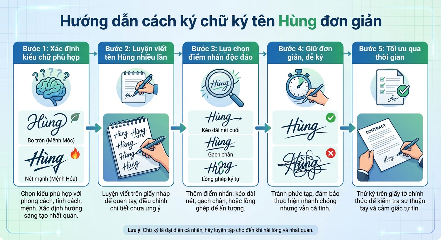 cách ký chữ ký tên hùng