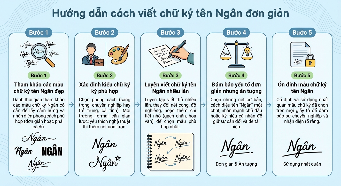 cách ký chữ ký tên Ngân