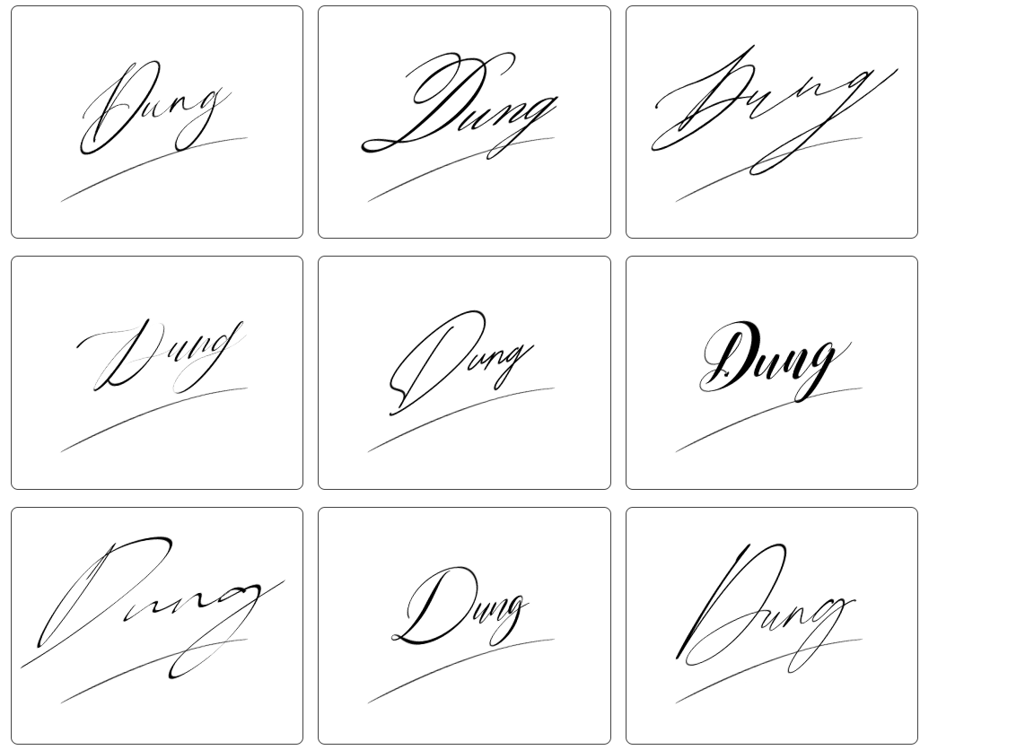 theo tên mẫu chữ ký tên dũng