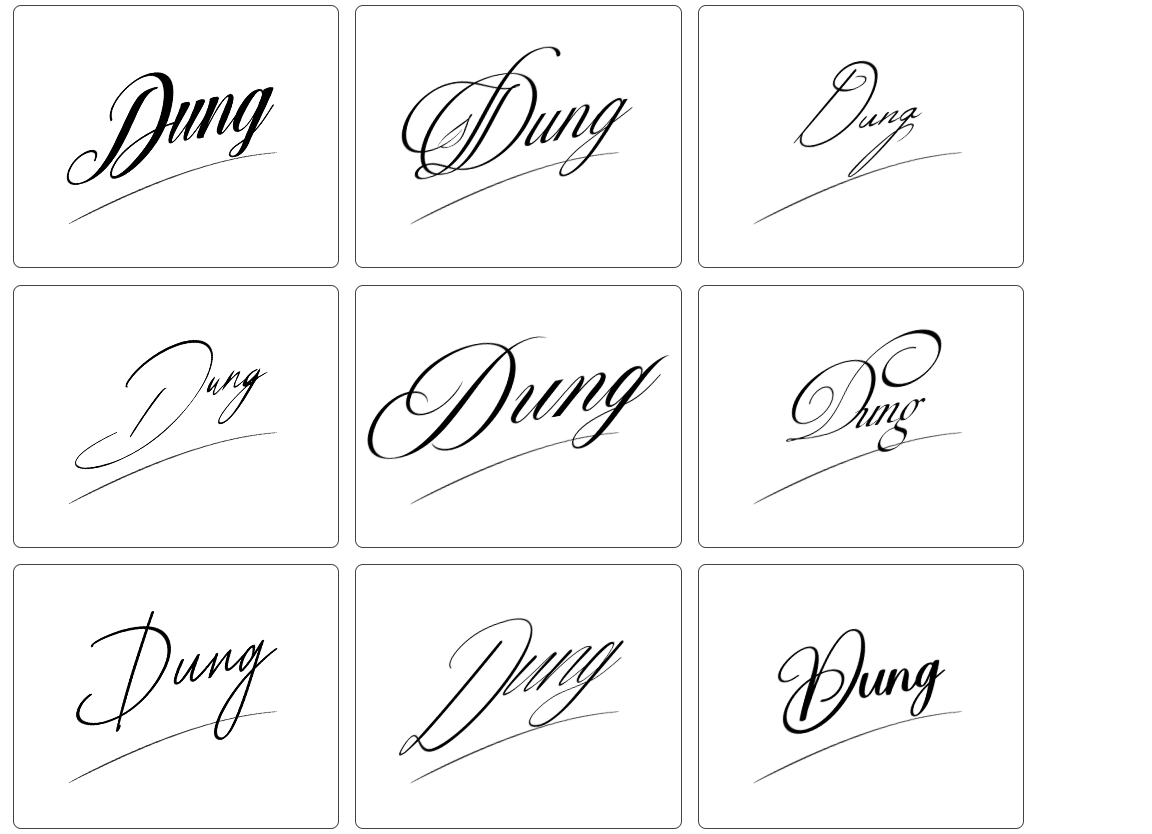 mẫu chữ ký tên dũng đẹp nhất