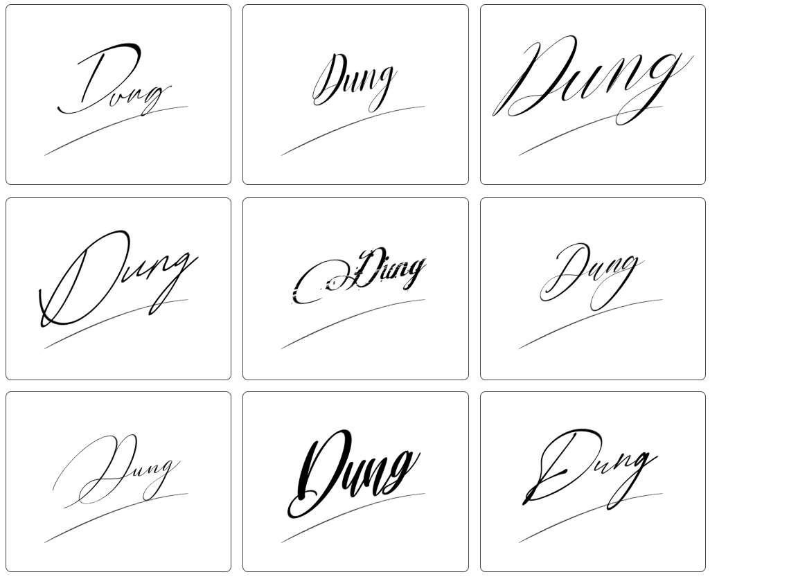 mẫu chữ ký tên dũng