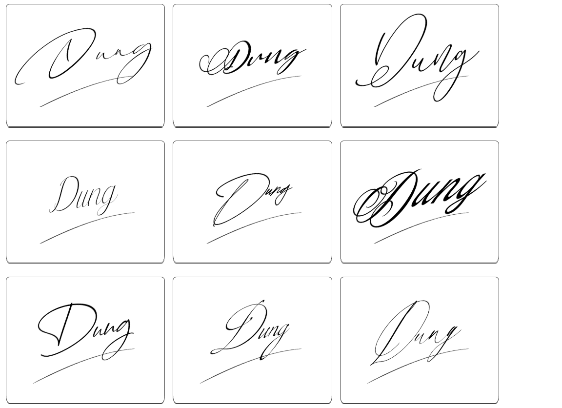 mẫu chữ ký dũng