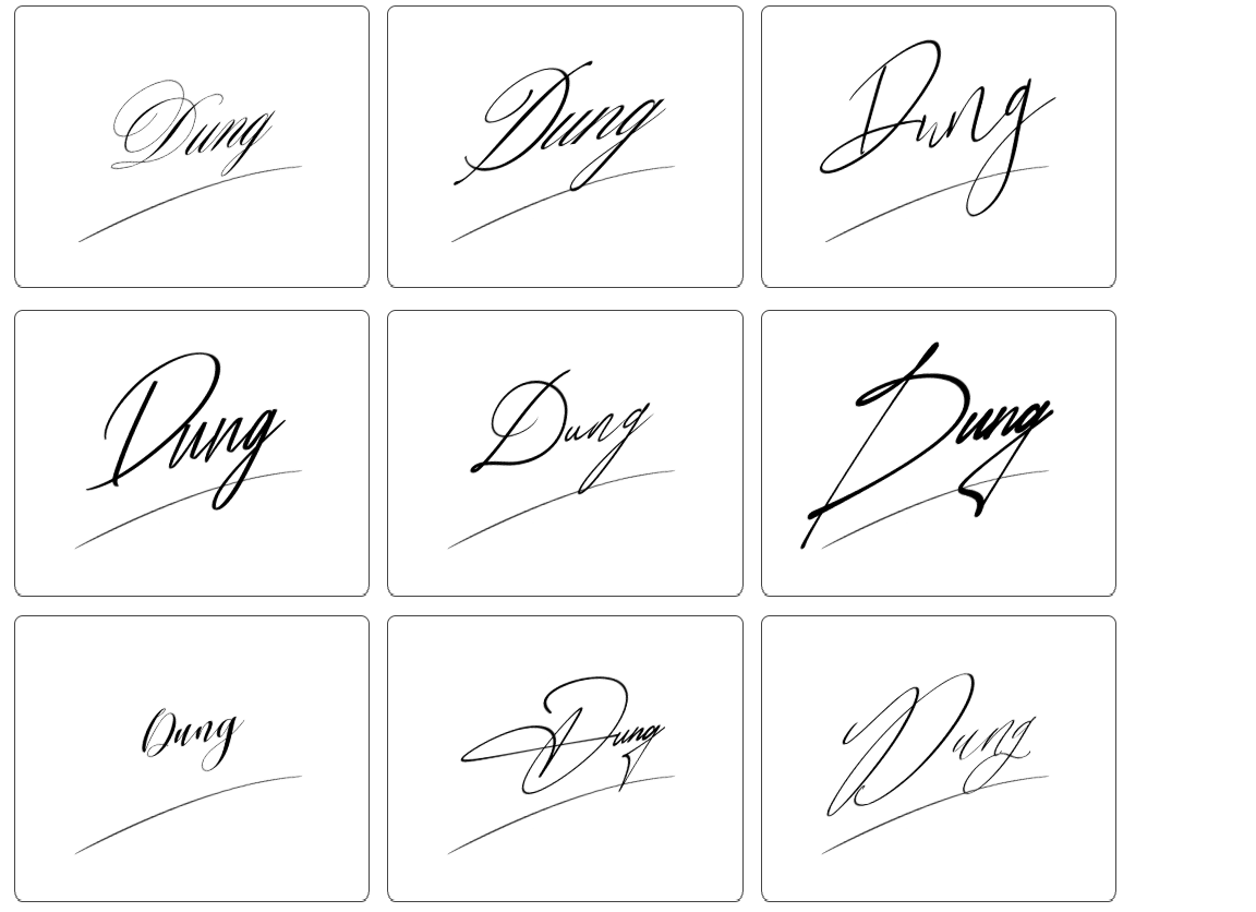 tham khảo chữ ký tên dũng