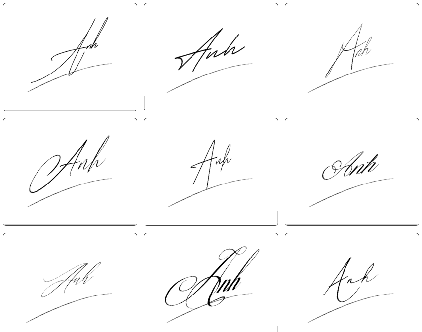 mẫu chữ ký tên anh đẹp